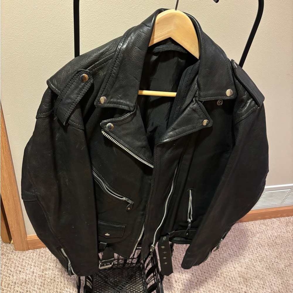 Black Leather Biker Jacket